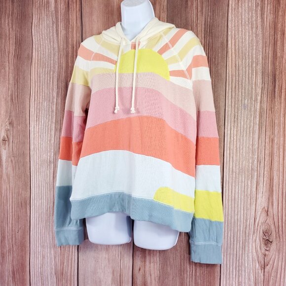 Faherty Soleil Hoodie Womens Size Medium Sunrise Pullover Cotton - Picture 3 of 15